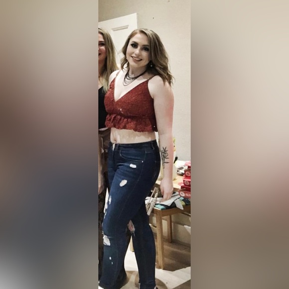 Burnt Orange Primark zip up crop top - Picture 4 of 4